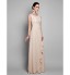 TS Couture? Prom / Formal Evening / Military Ball Dress - Sexy / Elegant Plus Size / Petite Sheath / Column Jewel Floor-length Chiffon with Lace  