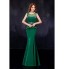 Formal Evening Dress Trumpet / Mermaid Scoop Floor-length Chiffon / Tulle with Crystal Detailing / Sash / Ribbon  