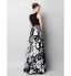 TS Couture? Formal Evening Dress A-line Scoop Floor-length Chiffon / Charmeuse with Pattern / Print  