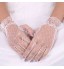 White Lace Elastic Silk Fingertips Bridal Gloves for Wedding Party  