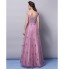 TS Couture? Formal Evening Dress Plus Size / Petite A-line / Princess V-neck Floor-length Tulle with Appliques / Flower(s)  