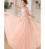 Prom / Formal Evening / Holiday / Family Gathering Dress - Lace-up / Beautiful Back / Elegant A-line Scoop Floor-length Chiffon with Lace  