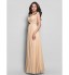 TS Couture? Formal Evening / Military Ball Dress Plus Size / Petite Sheath / Column V-neck Floor-length Chiffon with Appliques / Criss Cross  