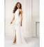 TS Couture? Formal Evening Dress - Furcal Plus Size / Petite Sheath / Column Halter Sweep / Brush Train Chiffon with Split Front  