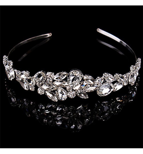 Women Sterling Silver/Crystal Headbands With Wedding/Party Headpiece  