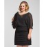 TS Couture? Cocktail Party / Holiday Dress - Elegant Plus Size / Petite Sheath / Column V-neck Knee-length Chiffon with Beading / Ruching  