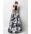 TS Couture? Formal Evening Dress A-line Scoop Floor-length Chiffon / Charmeuse with Pattern / Print  