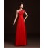 Cocktail Party / Formal Evening Dress A-line One Shoulder Floor-length Lace / Satin / Tulle with Appliques / Beading / Sash / Ribbon  