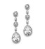 Women& Silver Zircon Crystal long Earring For Birde Wedding  