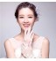 Ivory Tulle Wrist Length Fingertips Wedding Gloves with Tiny Flowers ASG33  