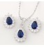 European Style Fashion Boutique Sweet Shiny Zircon Drop Earrings Necklace Set  