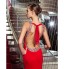 TS Couture? Formal Evening Dress - Beautiful Back Plus Size / Petite Sheath / Column Halter Sweep / Brush Train Jersey with Crystal Detailing   