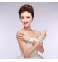 Ivory Lace Fingerless Wrist Length Wedding Gloves with Bow with Shiny Crystal ASG10  