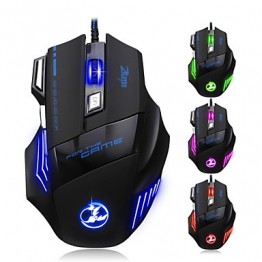 5500 DPI Gaming Athletics Wired USB Mouse Mic 7 Button With Colorful Breathing Lights  