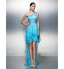 TS Couture? Dress Plus Size / Petite Sheath / Column One Shoulder Asymmetrical Chiffon with Crystal Detailing / Side Draping  