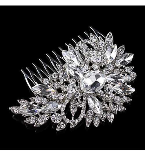 Vintage Wedding Party Bridal Bridesmaid Round Diamond Crystal Hair Comb For Women Laides  