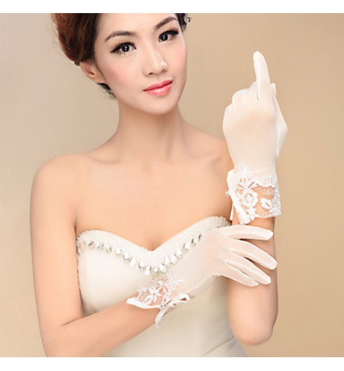 Wrist Length Fingertips Glove Spandex Bridal Gloves / Party/ Evening Gloves Spring / Fall / Winter Sequins  