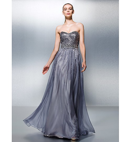 TS Couture? Dress Plus Size / Petite A-line Sweetheart Floor-length Tencel with Beading / Sequins  