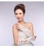 Elastic Satin Elbow Fingerless Wedding Gloves with Applique with beading ASG12  