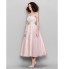 TS Couture? Dress - 1950s Plus Size / Petite A-line Strapless Ankle-length Tulle / Stretch Satin with Lace / Ruching  