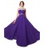 Formal Evening Dress A-line Bateau Floor-length Chiffon with Beading  