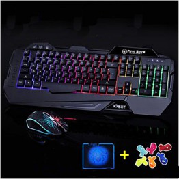 High Quality Shining Gaming Computer Keyboard 2400DPI Mouse  and Mouse Pad 3 Pieces a Set  