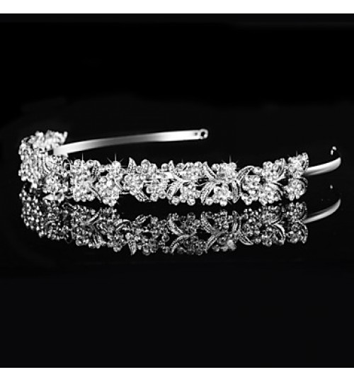 Vintage Charming Design Wedding Bride Handmake Headband Cown Pearls Hair Accessior Flower Silver  