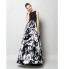 TS Couture? Formal Evening Dress A-line Scoop Floor-length Chiffon / Charmeuse with Pattern / Print  