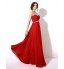 Formal Evening Dress A-line Bateau Floor-length Chiffon with Beading  