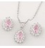 European Style Fashion Boutique Sweet Shiny Zircon Drop Earrings Necklace Set  