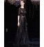 Formal Evening Dress A-line Bateau Floor-length Tulle / Charmeuse / Sequined with Sash / Ribbon / Sequins  