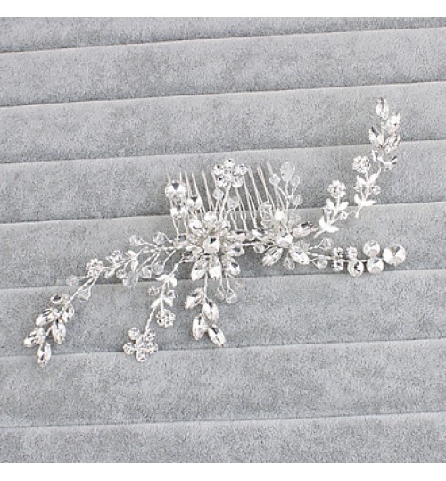 Women& Crystal Headpiece-Wedding / Special Occasion / Casual / Office &amp; Career / Outdoor Hair Combs 1 Piece Clear Round  