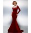 TS Couture? Formal Evening / Black Tie Gala Dress Plus Size / Petite Trumpet / Mermaid Jewel Court Train Velvet with Beading / Crystal Detailing  