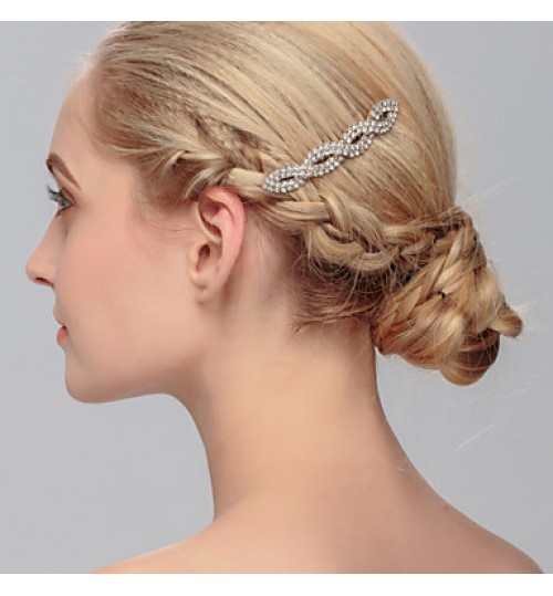 Women& Rhinestone Headpiece-Wedding / Special Occasion / Casual / Office &amp; Career / Outdoor Hair Combs 1 Piece Clear Round  