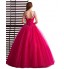 Formal Evening Dress Ball Gown V-neck Floor-length Tulle with Crystal Detailing  