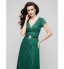 TS Couture? Formal Evening / Military Ball Dress - Elegant / Vintage Inspired Plus Size / Petite A-line V-neck Floor-length Lace with Crystal Brooch  