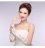 Elastic Satin Elbow Fingerless Wedding Gloves with Applique with beading ASG12  