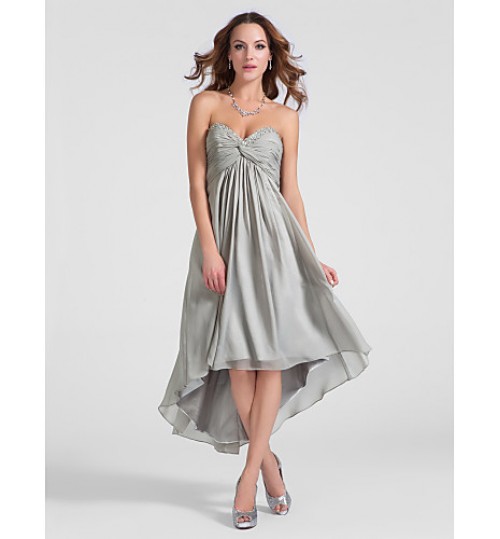 TS Couture? Cocktail Party Dress - High Low Plus Size / Petite A-line / Princess Strapless / Sweetheart Knee-length / Asymmetrical Chiffon  