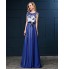 Formal Evening Dress Sheath / Column Bateau Floor-length Satin Chiffon with Lace  