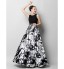 TS Couture? Formal Evening Dress A-line Scoop Floor-length Chiffon / Charmeuse with Pattern / Print  