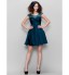 TS Couture? Cocktail Party Dress Plus Size / Petite A-line Jewel Short / Mini Satin Chiffon with Beading / Lace / Criss Cross / Ruching  