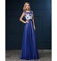 Formal Evening Dress Sheath / Column Bateau Floor-length Satin Chiffon with Lace  