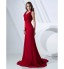 TS Couture? Formal Evening Dress - Elegant Plus Size / Petite Sheath / Column Cowl / V-neck Sweep / Brush Train Chiffon with Side Draping  