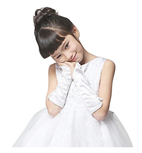 Elbow Length Fingerless Glove Satin Flower Girl Gloves Spring / Fall / Winter  