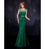 Formal Evening Dress Trumpet / Mermaid Scoop Floor-length Chiffon / Tulle with Crystal Detailing / Sash / Ribbon  