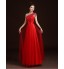 Cocktail Party / Formal Evening Dress A-line One Shoulder Floor-length Lace / Satin / Tulle with Appliques / Beading / Sash / Ribbon  