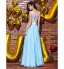 TS Couture? Formal Evening Dress - See Through Plus Size / Petite A-line / Princess Scoop Floor-length Chiffon withAppliques / Pearl Detailing / Sash  