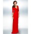 TS Couture? Formal Evening Dress - Sheath / Column V-neck Sweep / Brush Train Jersey with Ruching / Criss Cross  