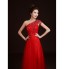 Cocktail Party / Formal Evening Dress A-line One Shoulder Floor-length Lace / Satin / Tulle with Appliques / Beading / Sash / Ribbon  