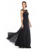 Formal Evening Dress A-line Jewel Floor-length Chiffon with Lace  